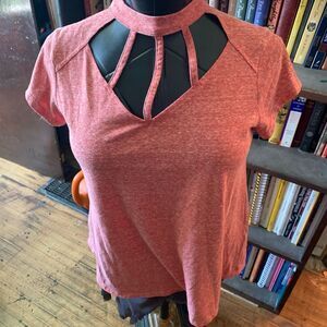 Roper cutaway chocker short sleeve heathered pink normcore shirt